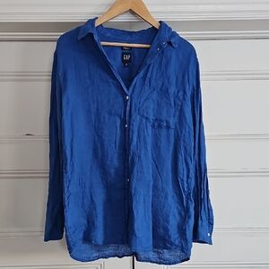 GAP Royal Blue Linen Shirt. Medium
